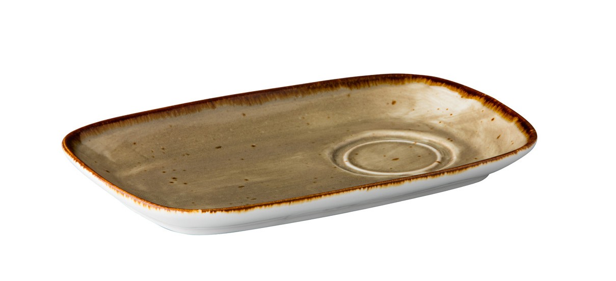 BORD PORSELEIN 25X15CM ZAND MET UITSPAR.6X1ST