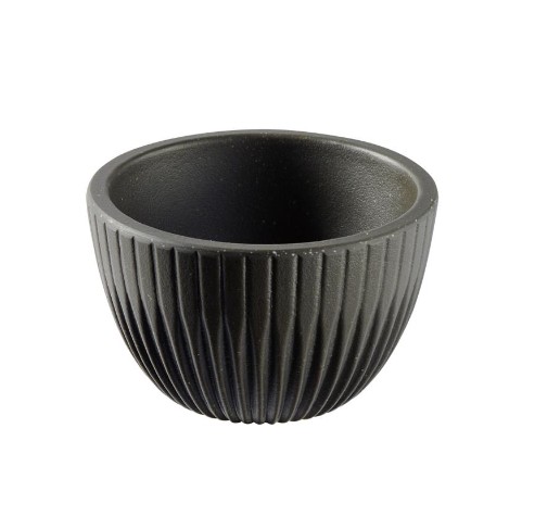 KOM MELAMINE 6XH3.5CM ZWART LINEO 6X1T